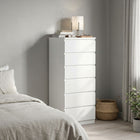 Tongass Wooden Slim Tallboy 6 Drawers - White