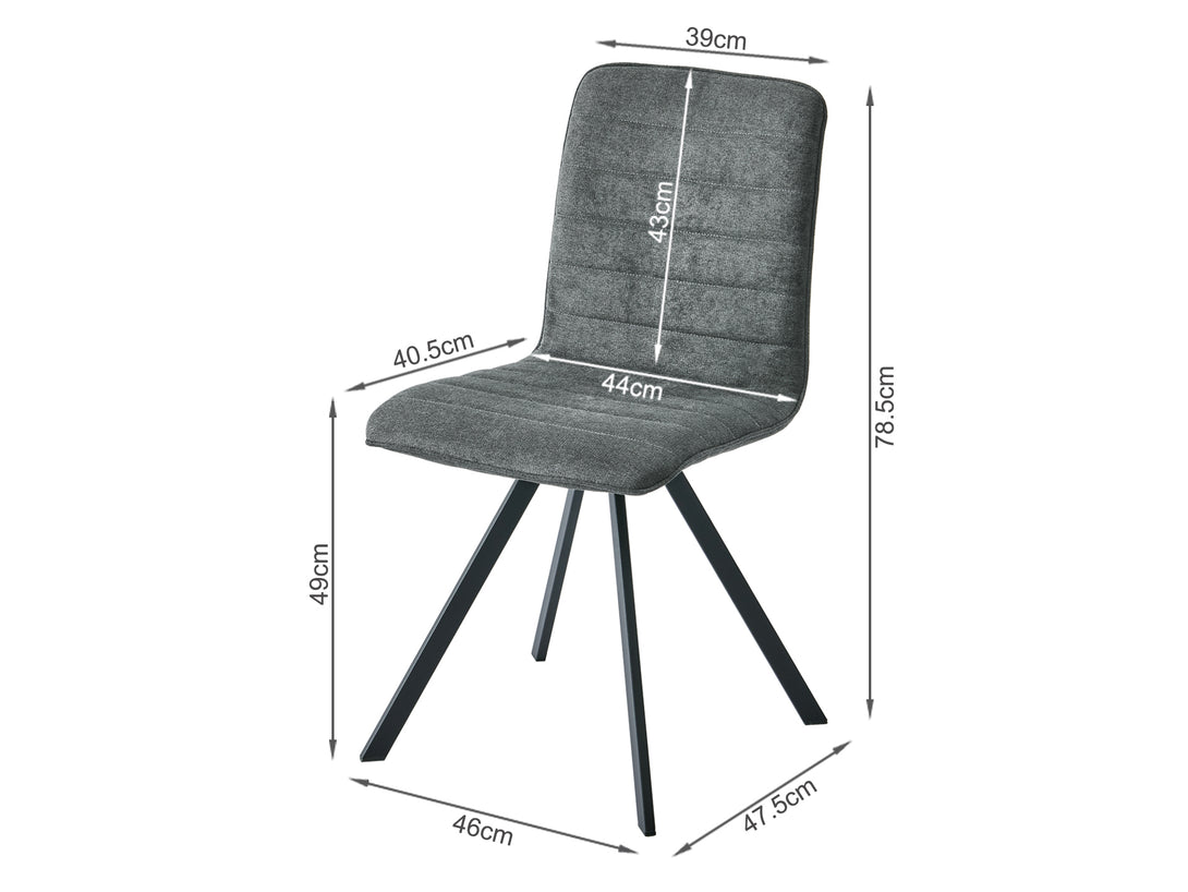 Treasurebox NOELLE 4PCS Upholstered Dining Chair - LIGHT GREY