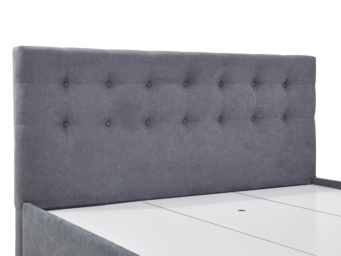 Treasurebox JULIAN King Bed Frame with Storage - DARK GREY