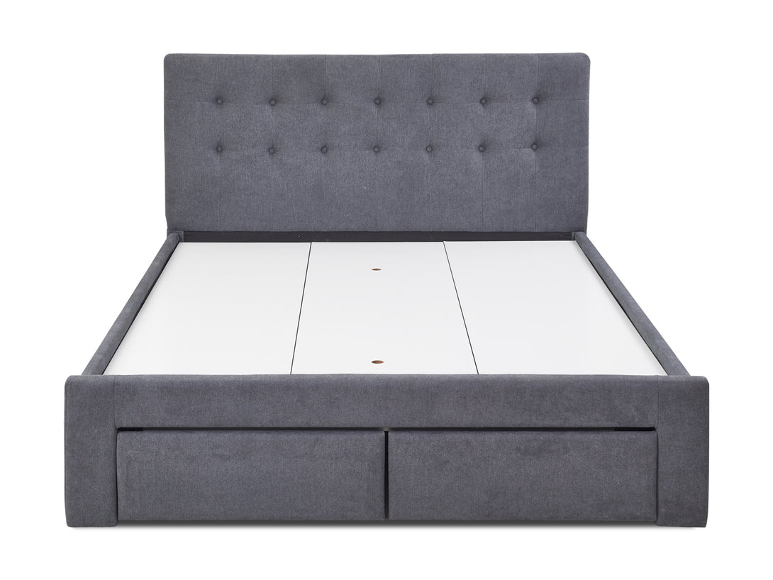 Treasurebox JULIAN Queen Bed Frame with Storage - DARK GREY