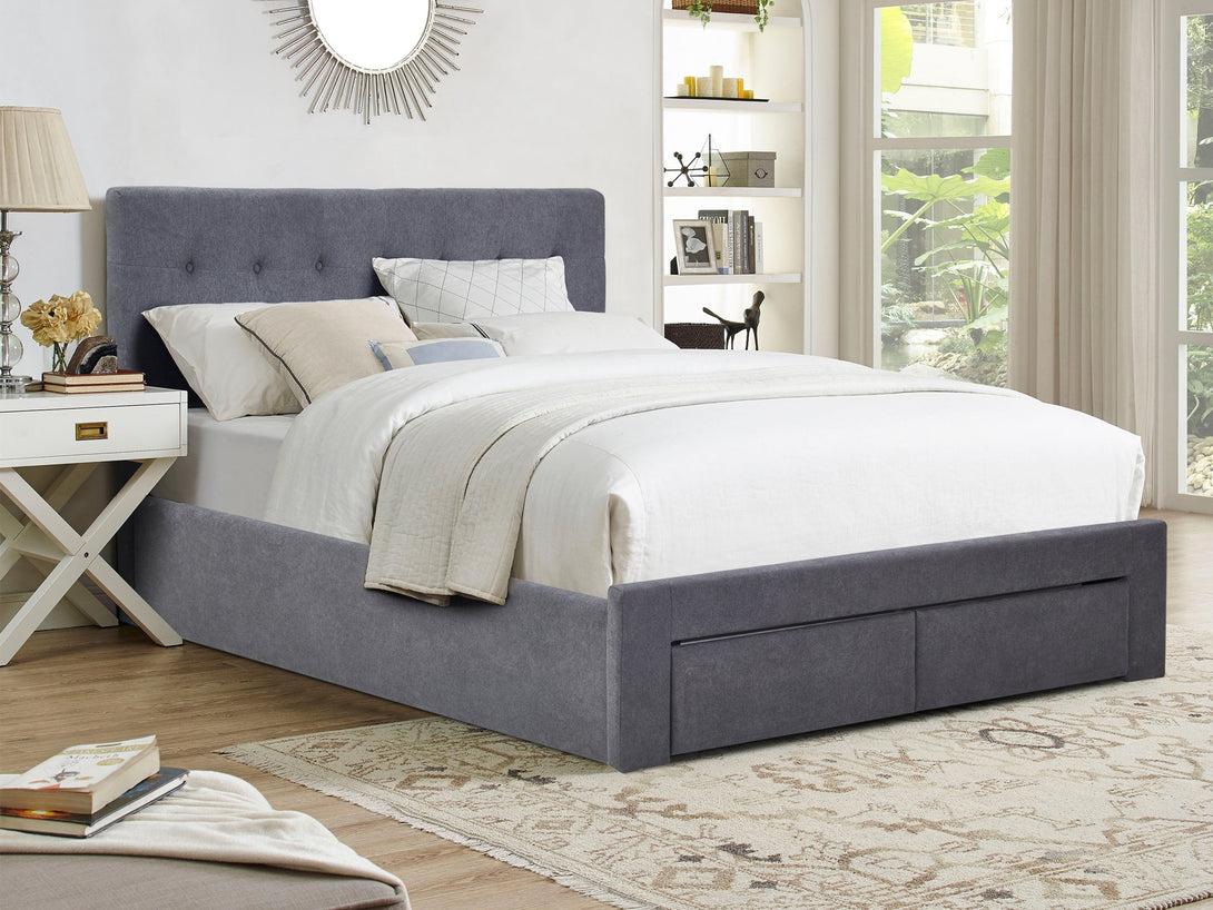 Treasurebox JULIAN Queen Bed Frame with Storage - DARK GREY