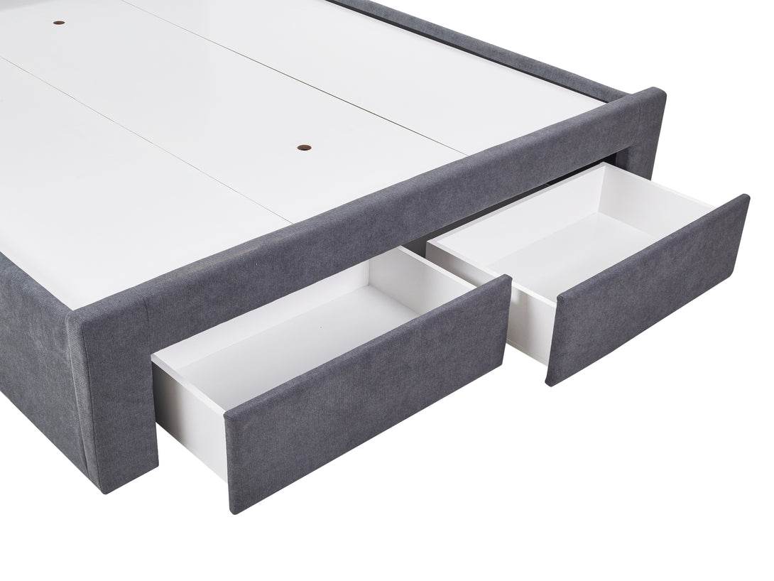 Treasurebox JULIAN King Bed Frame with Storage - DARK GREY