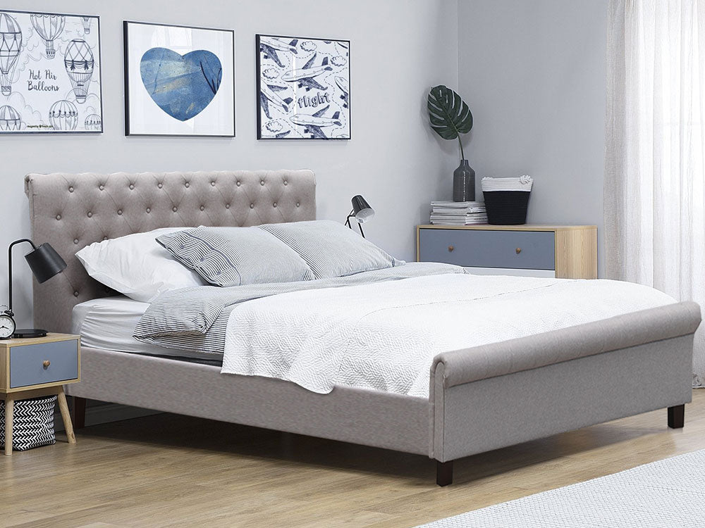 Treasurebox EGMONT Queen Bed Frame - LIGHT GREY