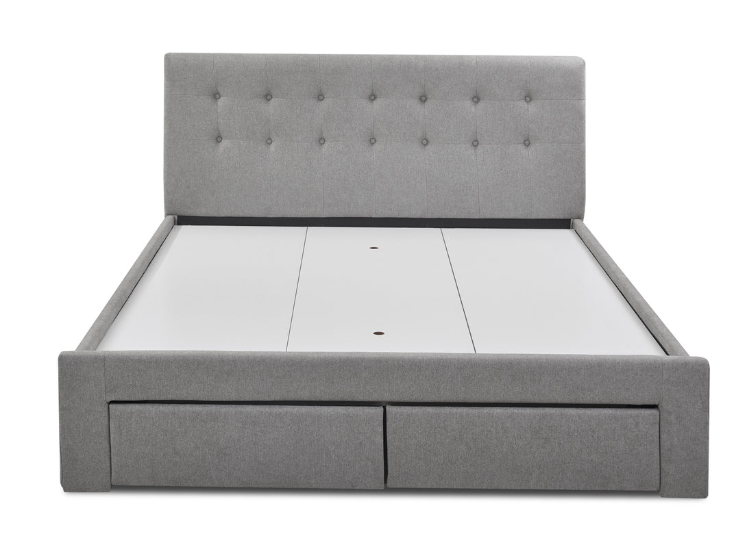 Treasurebox JULIAN King Bed Frame with Storage - LIGHT GREY