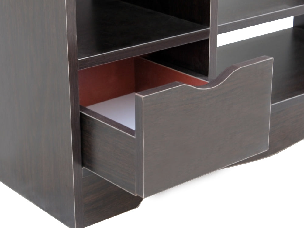 Treasurebox 80CM Single Drawer Shoe Rack Bench - BLACK WALNUT