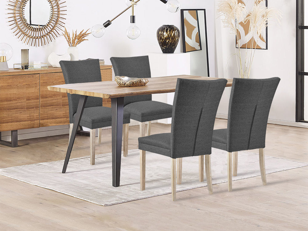 Treasurebox Grace Upholstered Dining Chair - Set of 2 - Dark Grey