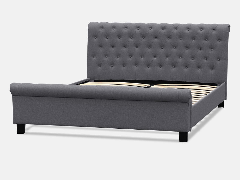 Treasurebox EGMONT King Bed Frame - DARK GREY
