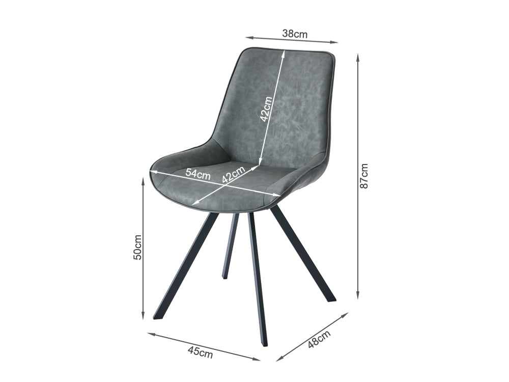 CECILIA 4PCS Dining Chair - DARK GREY By Treasurebox