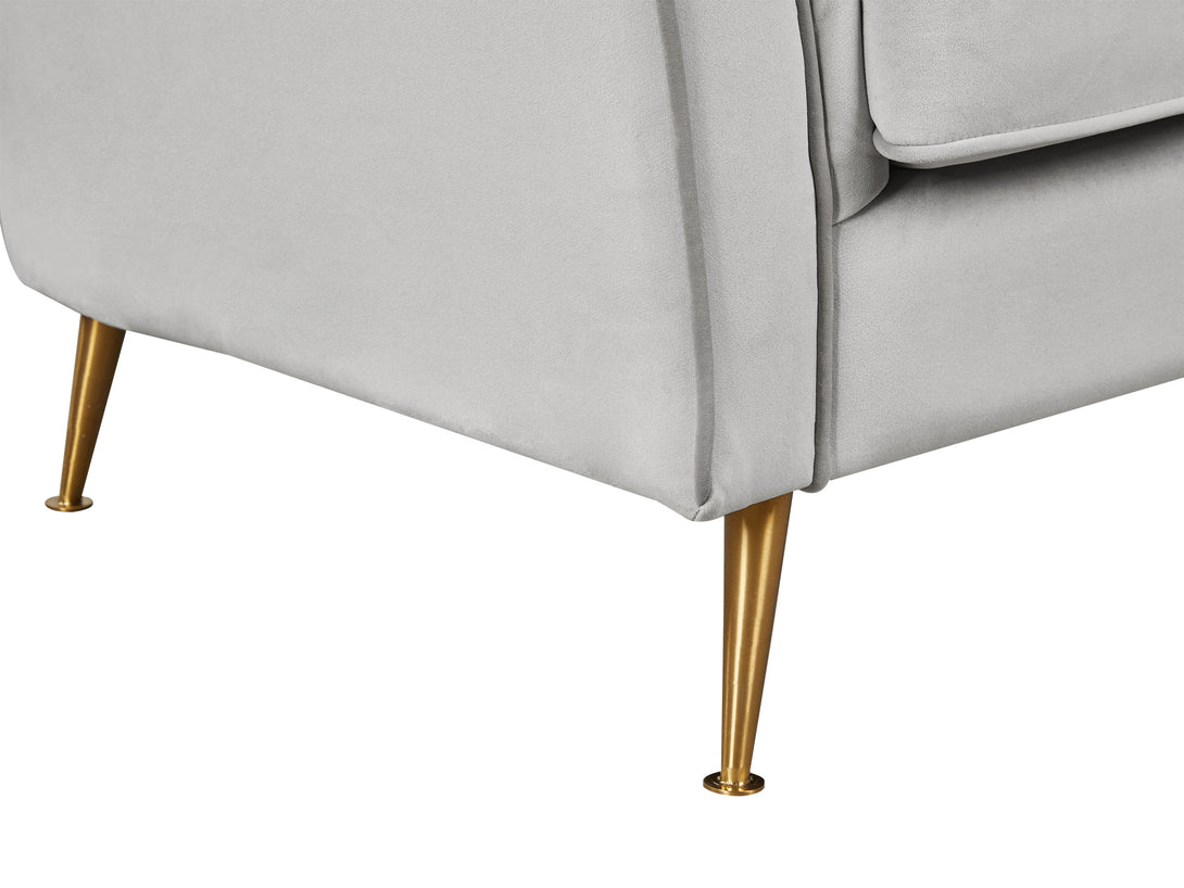 Treasurebox OSLO 3 Seater Velvet Sofa - LIGHT GREY