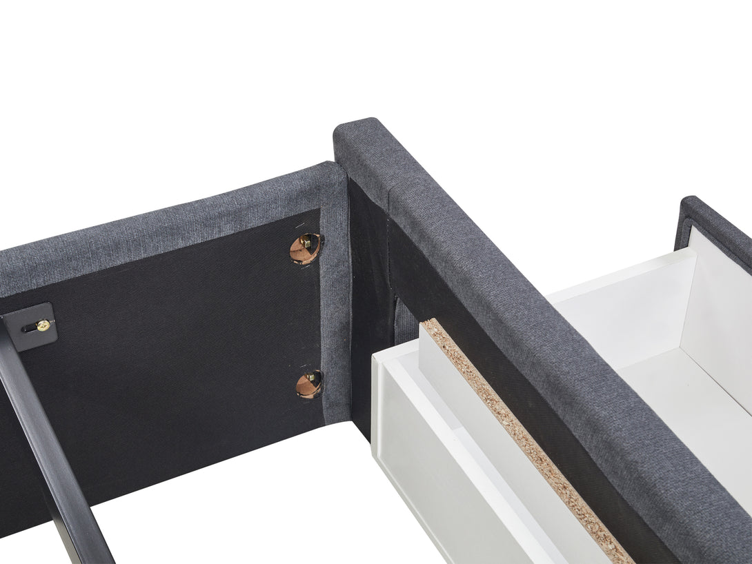 Treasurebox JULIAN King Bed Frame with Storage - DARK GREY