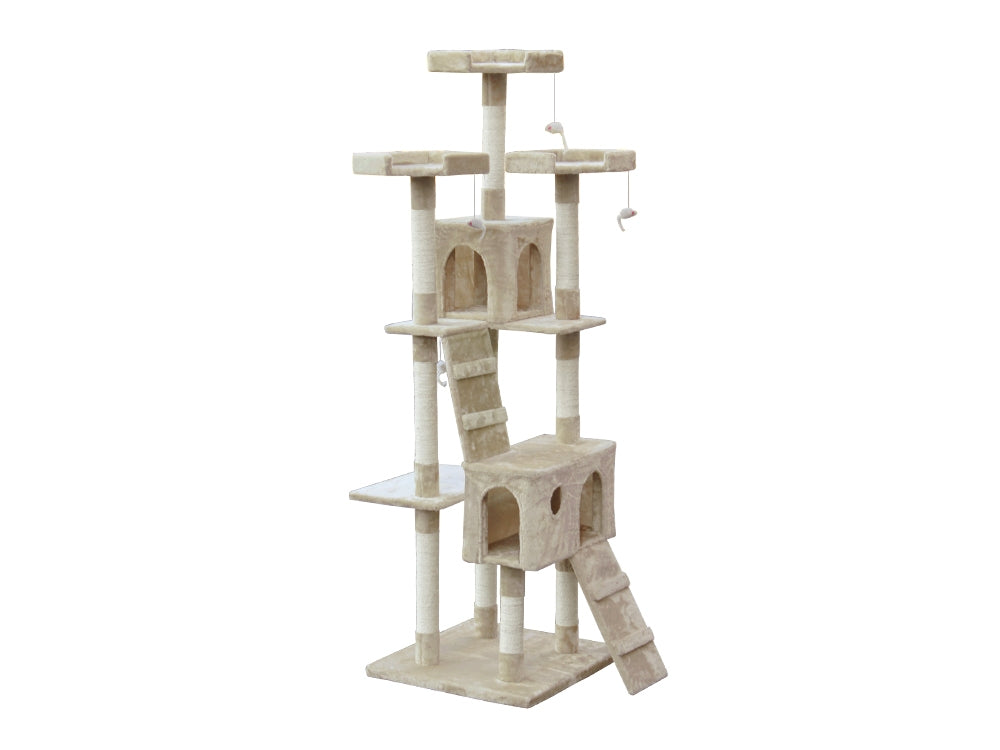 Treasurebox BINGO Cat Tree House 185cm 7 Levels - BEIGE