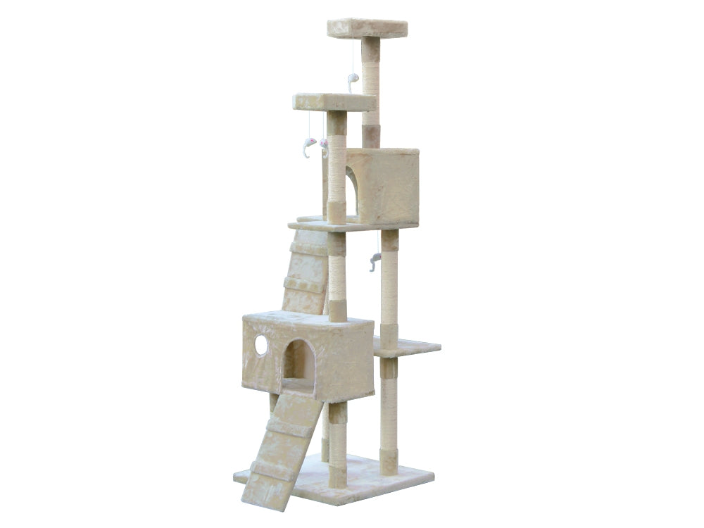 Treasurebox BINGO Cat Tree House 185cm 7 Levels - BEIGE