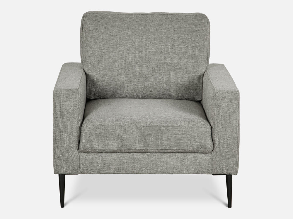 Toronto 3 Piece Sofa Set with 2 Occasional Fabric Chair - Light Grey By Treasurebox