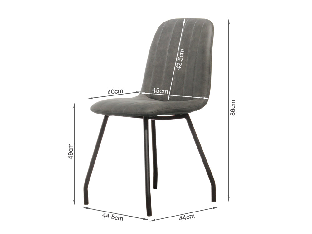 Treasurebox KIARA 4PCS Dining Chair - DARK GREY