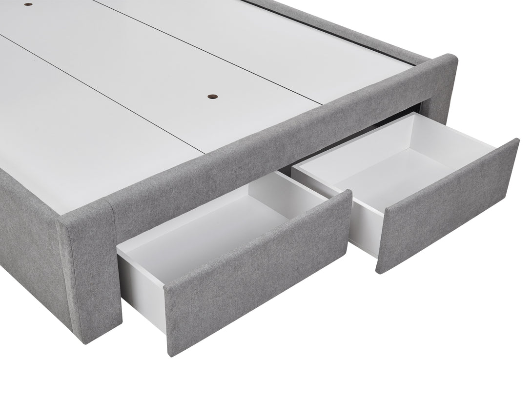 Treasurebox JULIAN Queen Bed Frame with Storage - LIGHT GREY