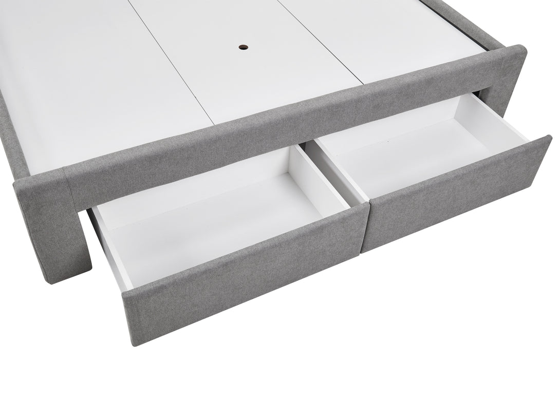 Treasurebox HLOLELA King Bed Frame with Storage - LIGHT GREY
