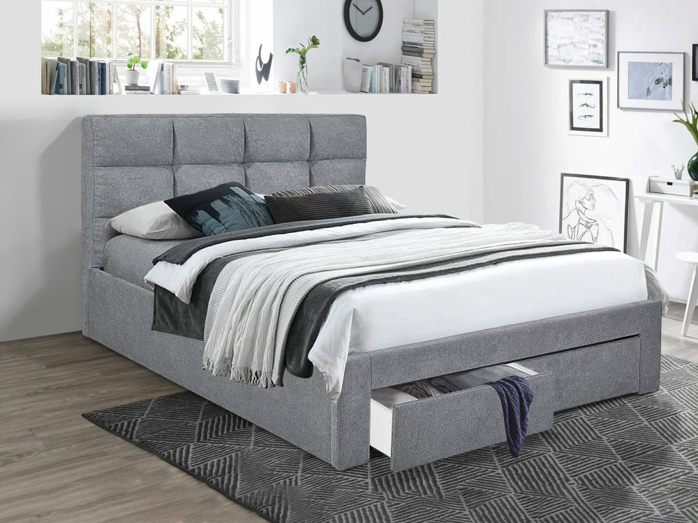 Treasurebox MUSALA King Bed Frame with Storage - DARK GREY