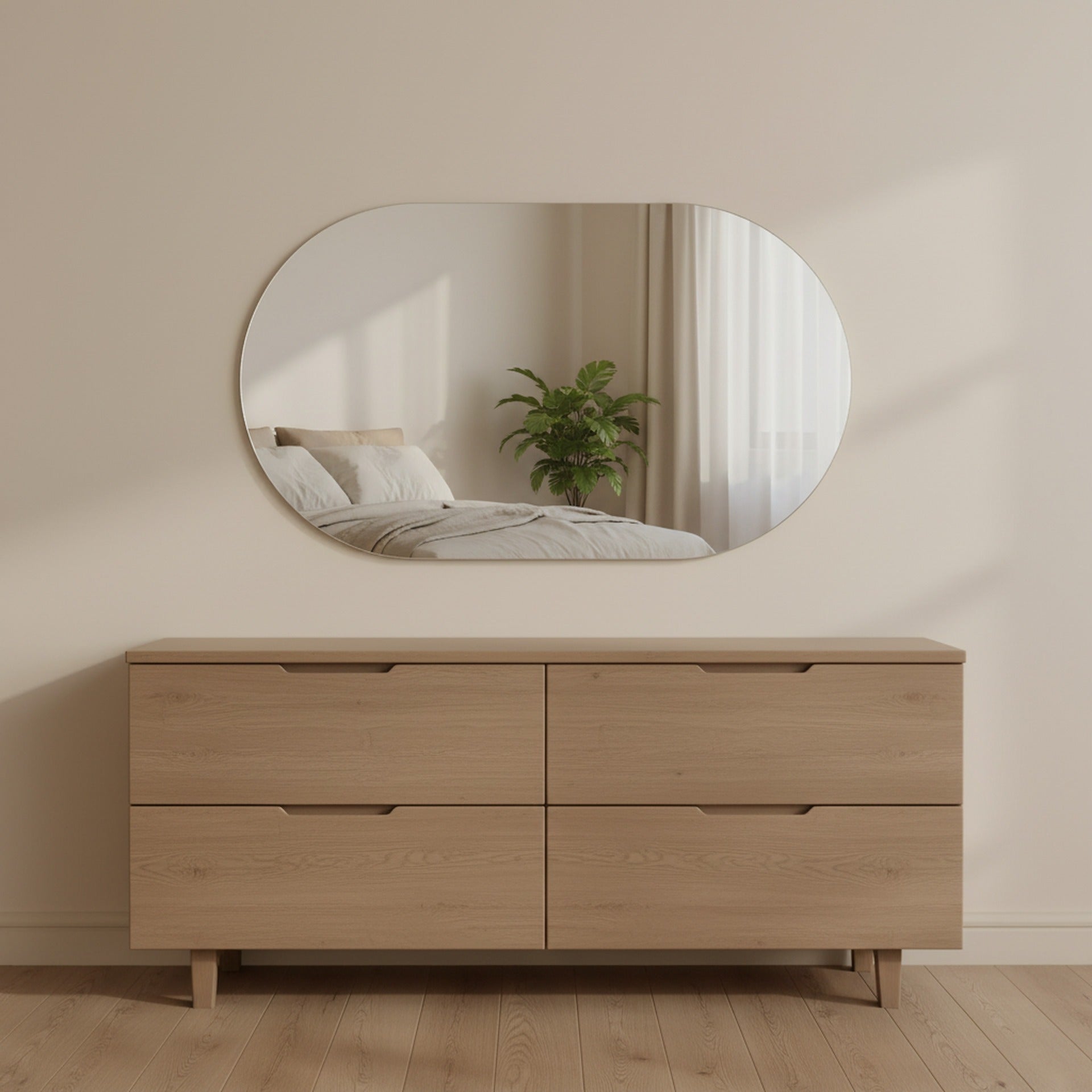 Zero Oval Frameless Wall Mirror - Elegant & Minimalist – Treasurebox