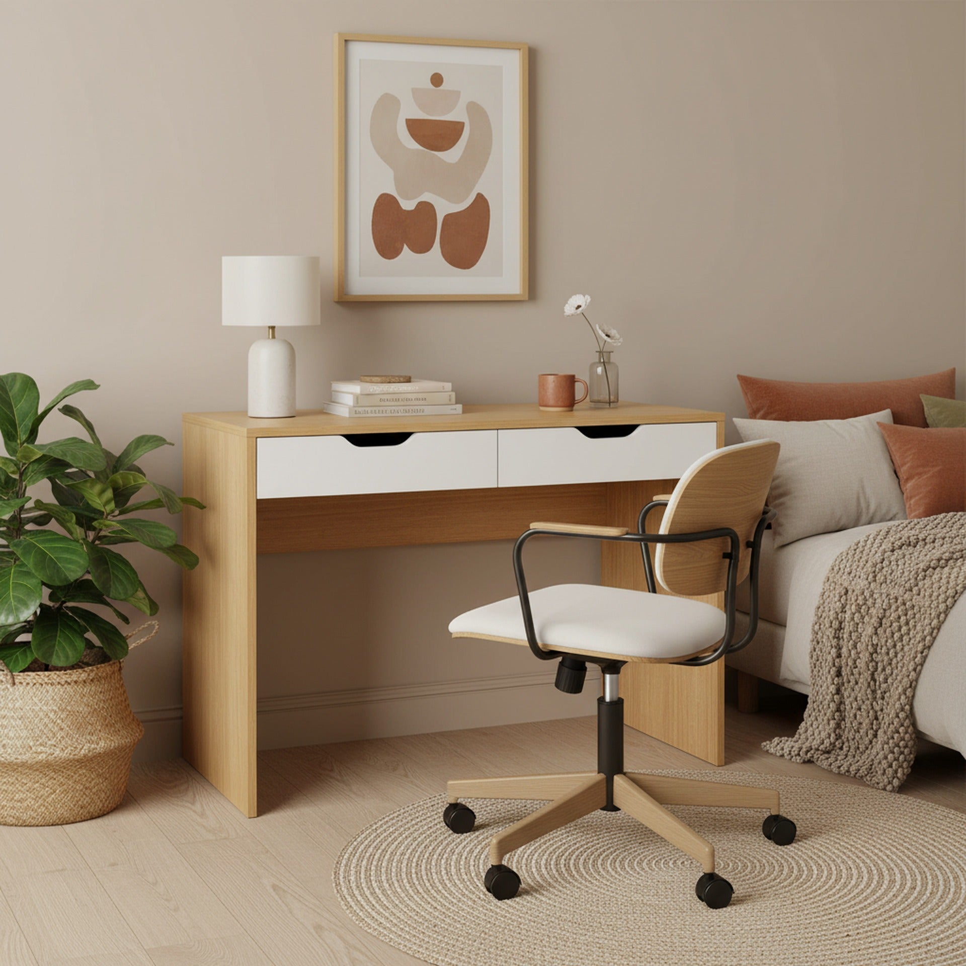 Schertz 100cm Computer Desk - Modern Oak Design – Treasurebox