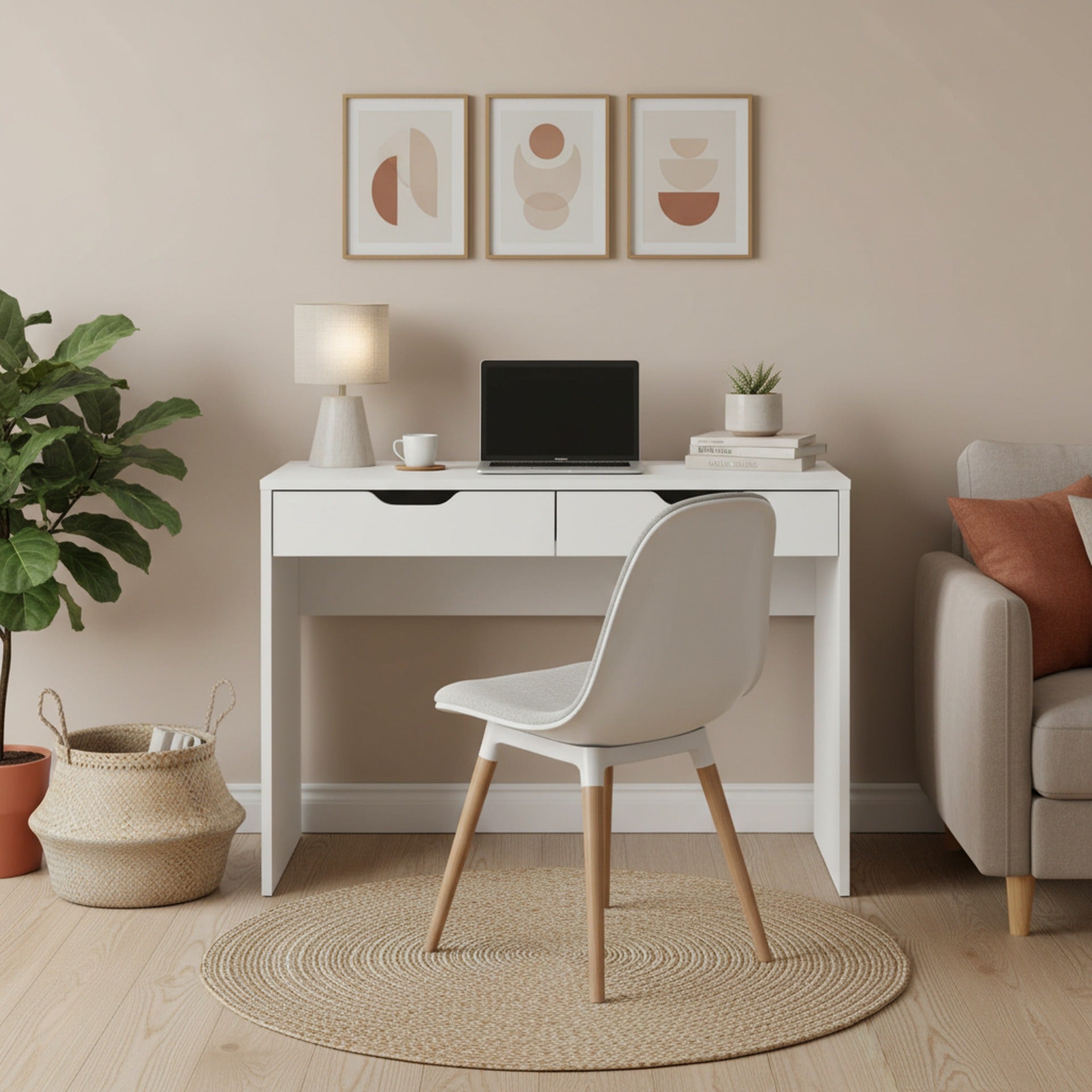 Schertz 100cm Computer Desk - Modern White Design – Treasurebox