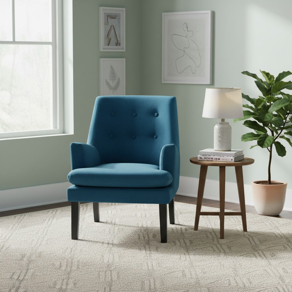 Mila Velvet Arm Chair - Blue