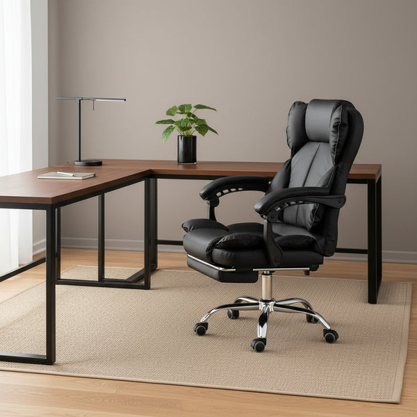 Paxton Office Chair with Footrest - Black