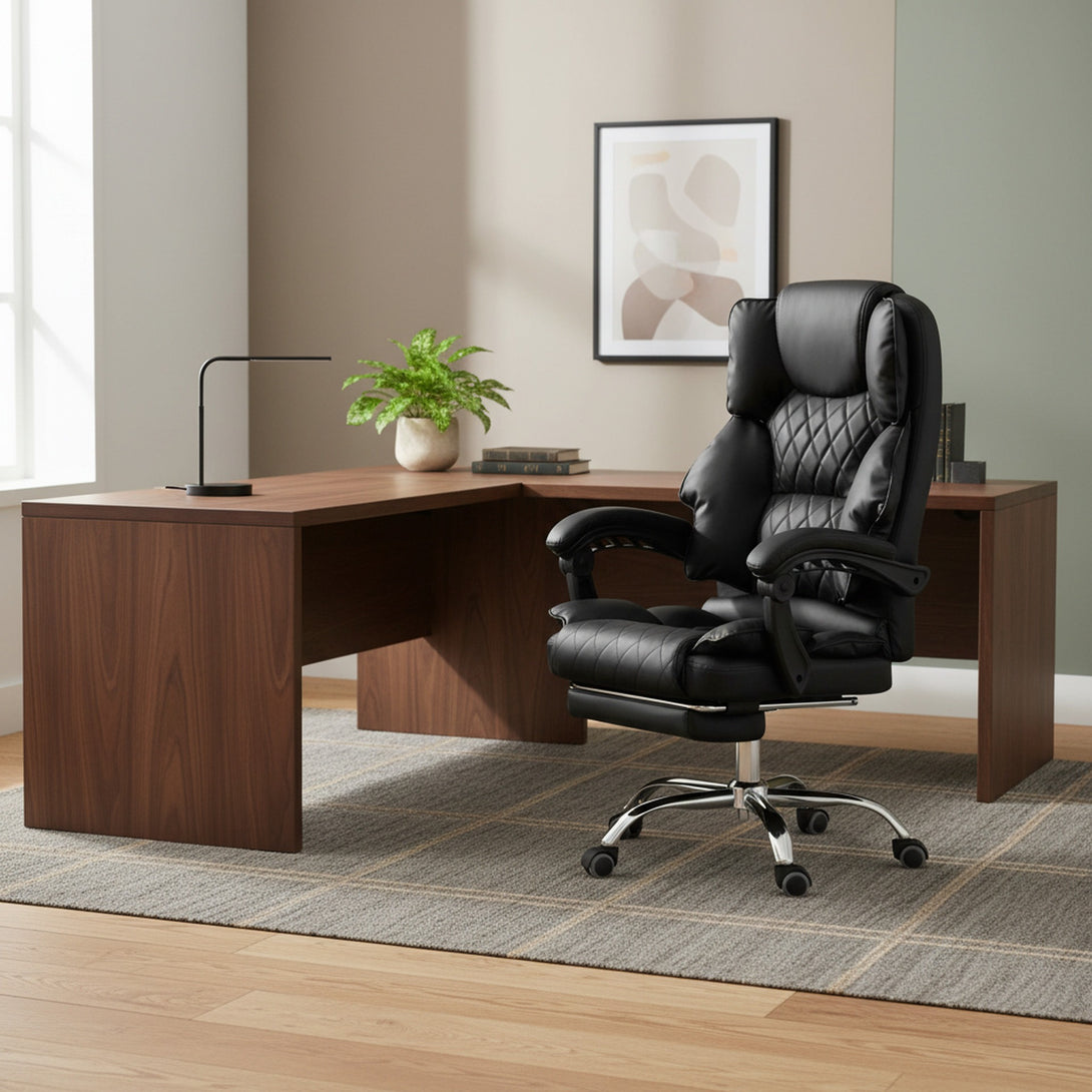 Collin Office Chair with Footrest - Black