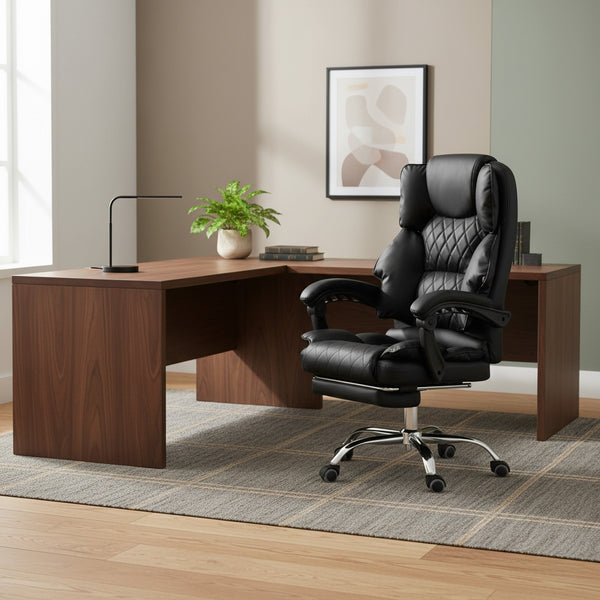 Collin Office Chair with Footrest - Black