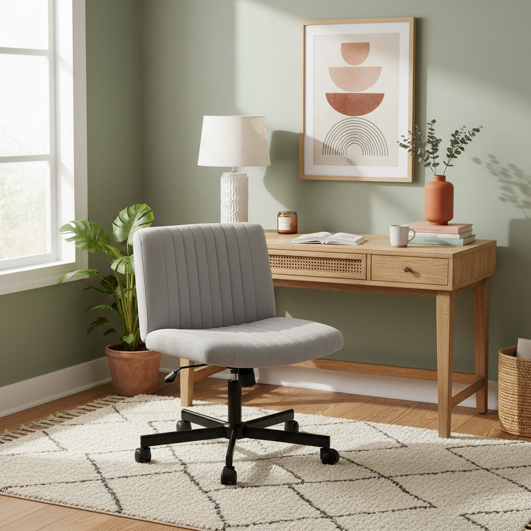 Lukas Swivel Chair - Light Grey