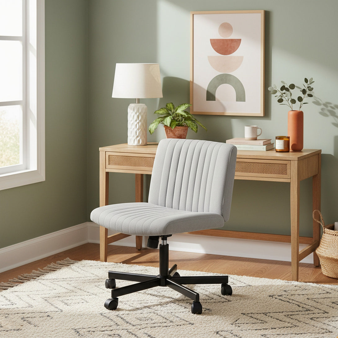 Lukas Swivel Chair - Light Grey