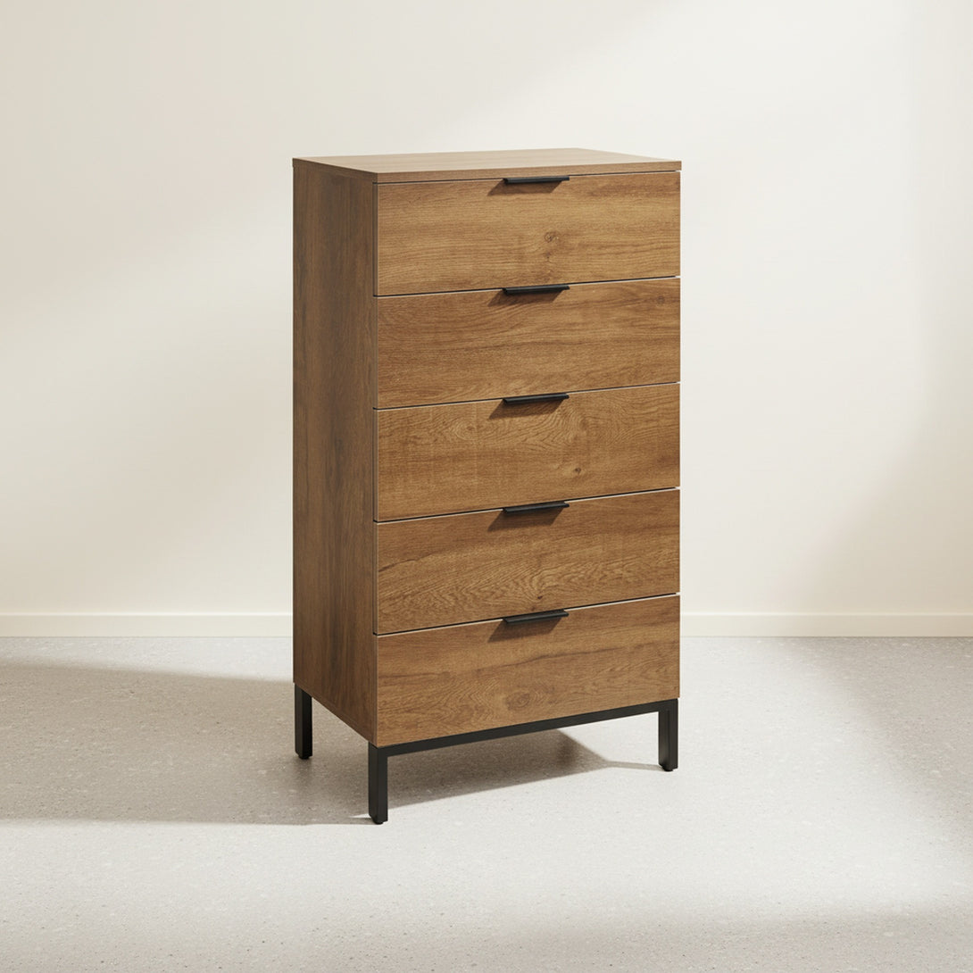 Ocala Tallboy 5 Drawer Chest Dresser - Walnut