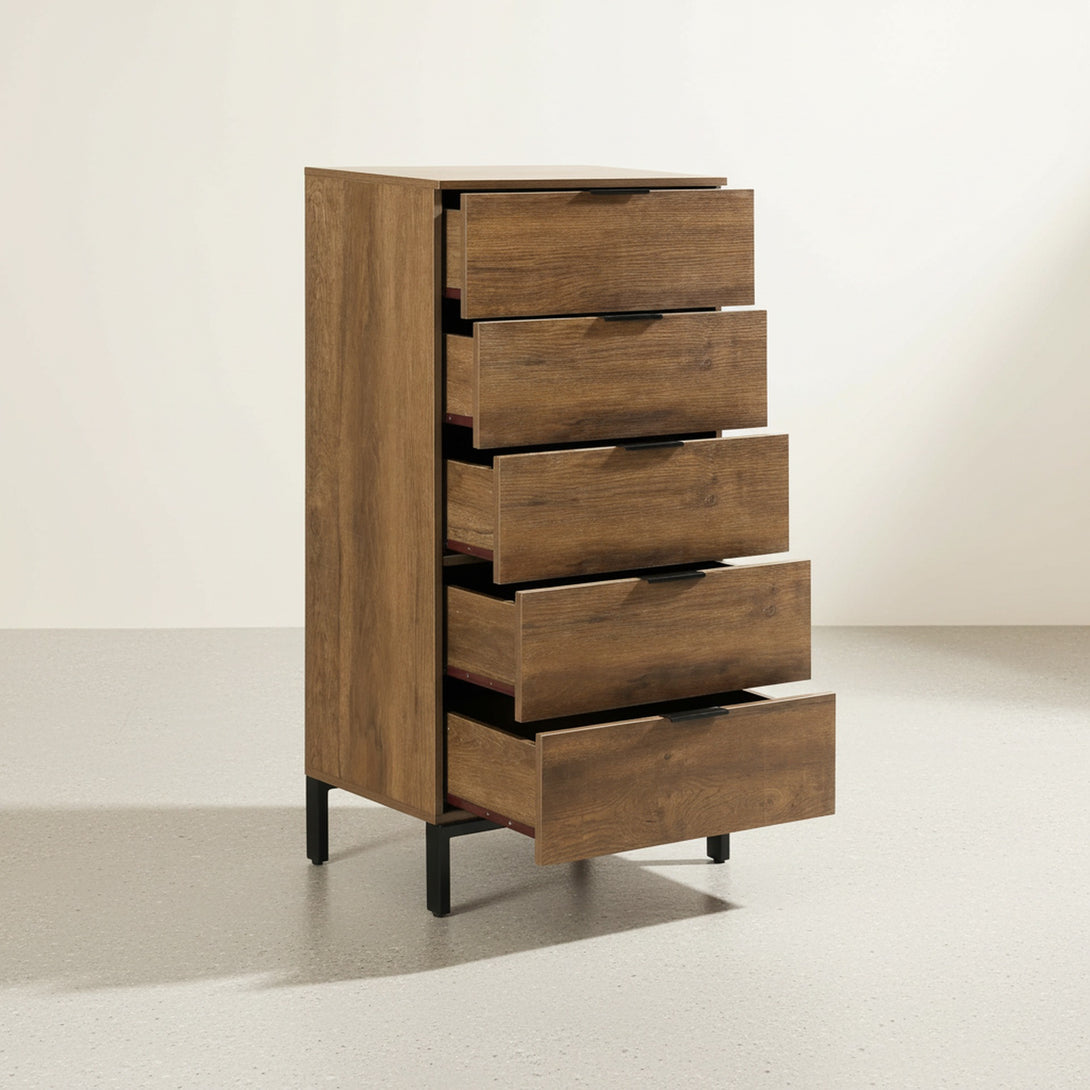 Ocala Tallboy 5 Drawer Chest Dresser - Walnut