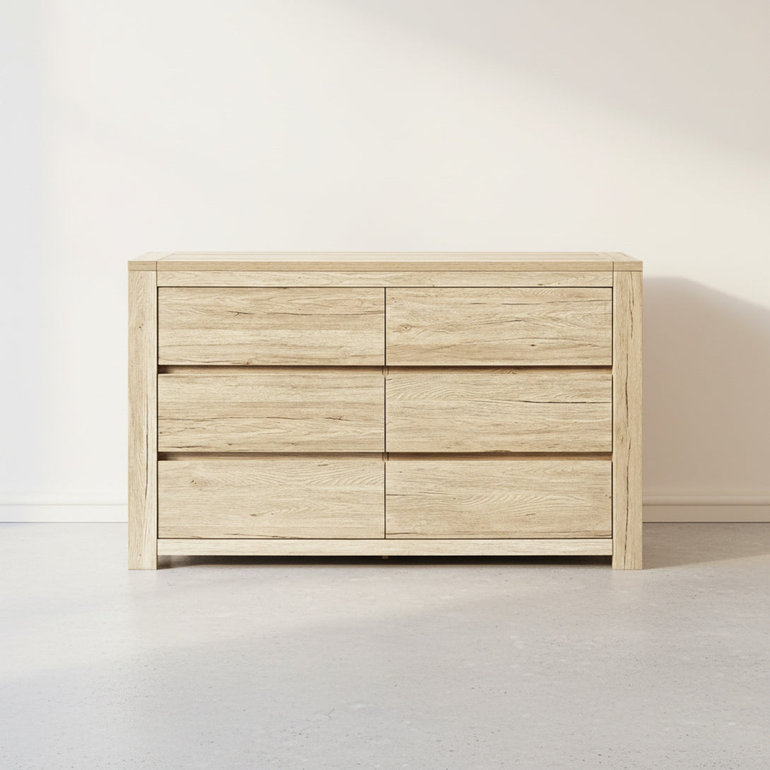 Borneo 6 Drawers Lowboy - Oak