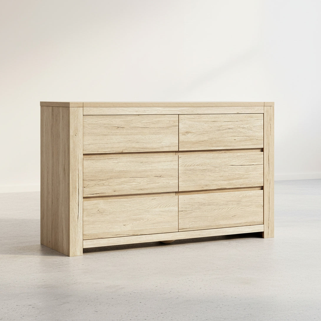 Borneo 6 Drawers Lowboy - Oak