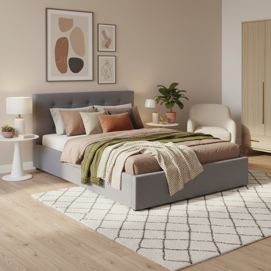 Abigail Double Gas Lift Bed Frame - Grey
