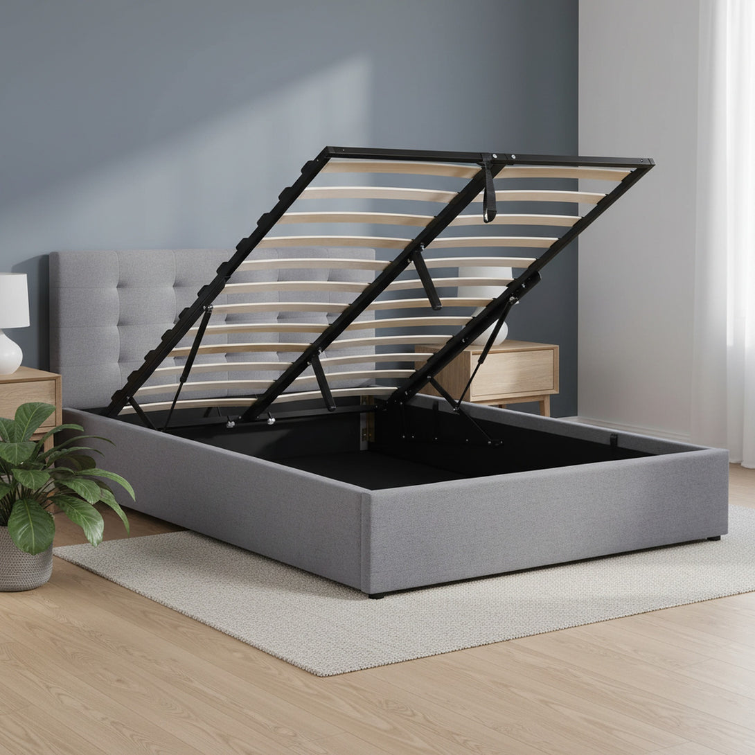 Abigail Double Gas Lift Bed Frame - Grey