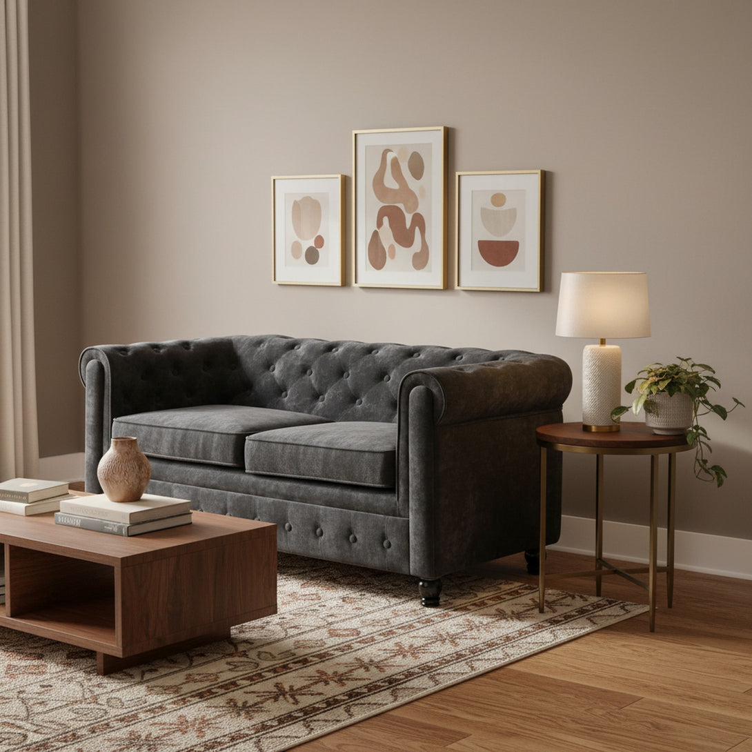 Aviana 2 Seater Sofa - Black