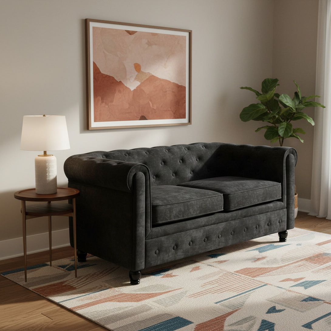 Aviana 2 Seater Sofa - Black
