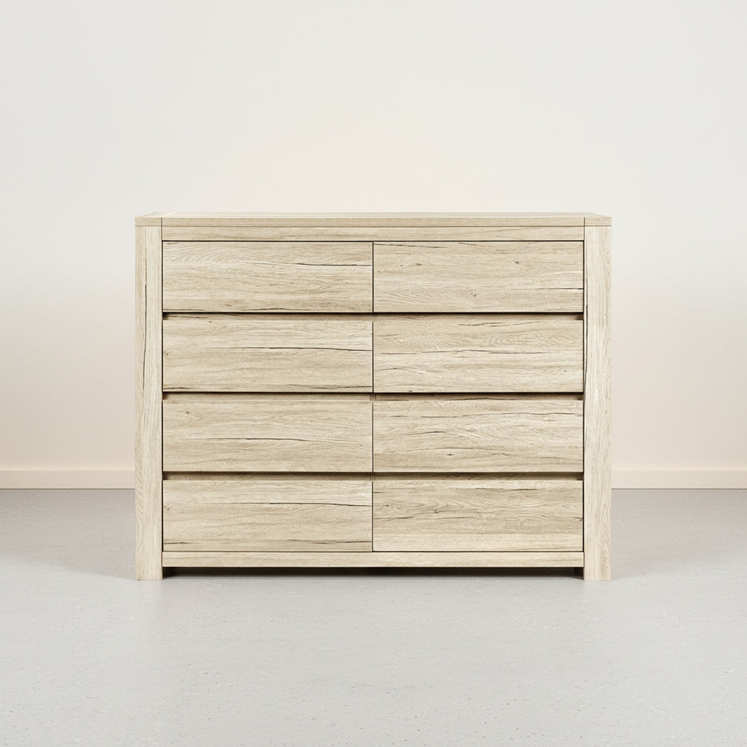 Borneo 8 Drawers Lowboy - Oak