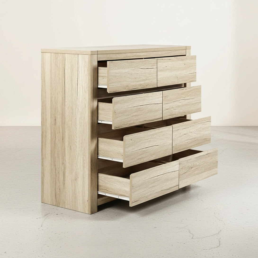 Borneo 8 Drawers Lowboy - Oak