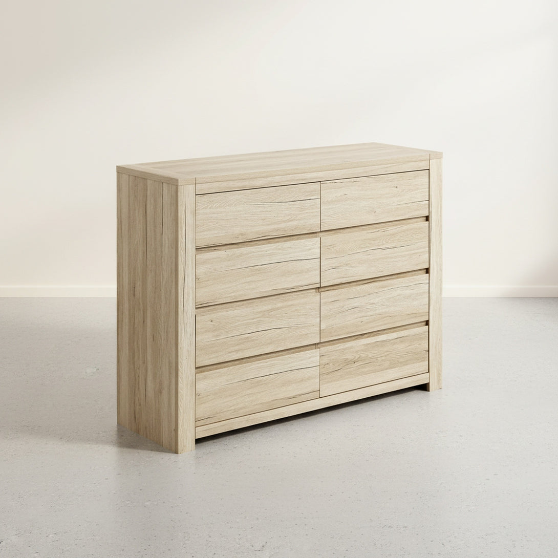 Borneo 8 Drawers Lowboy - Oak