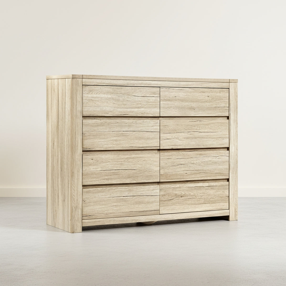 Borneo 8 Drawers Lowboy - Oak