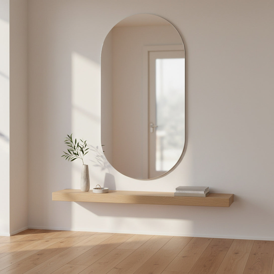 Zero Oval Frameless Wall Mirror