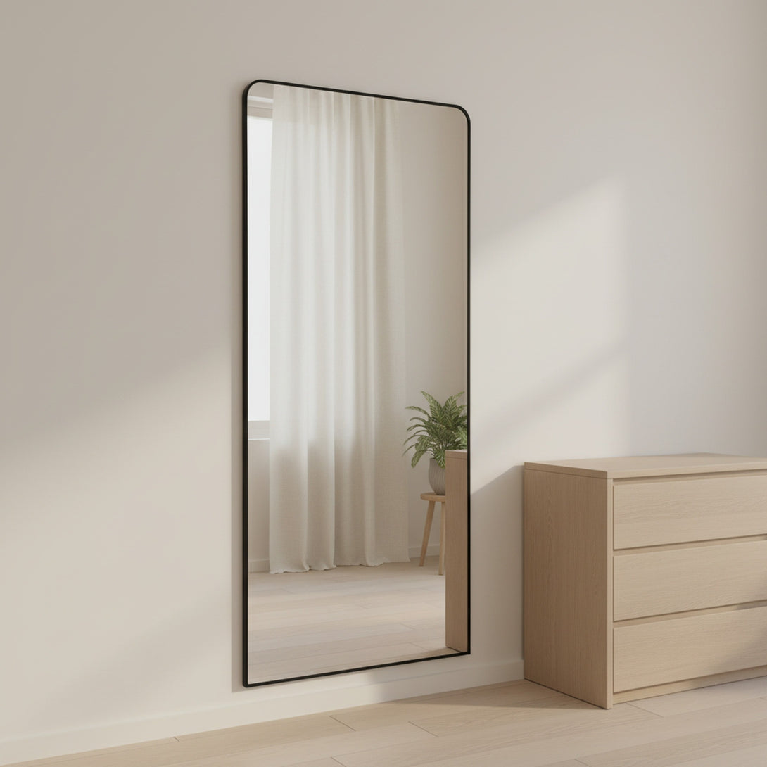 Frame Full Length Metal Wall Mirror - Black