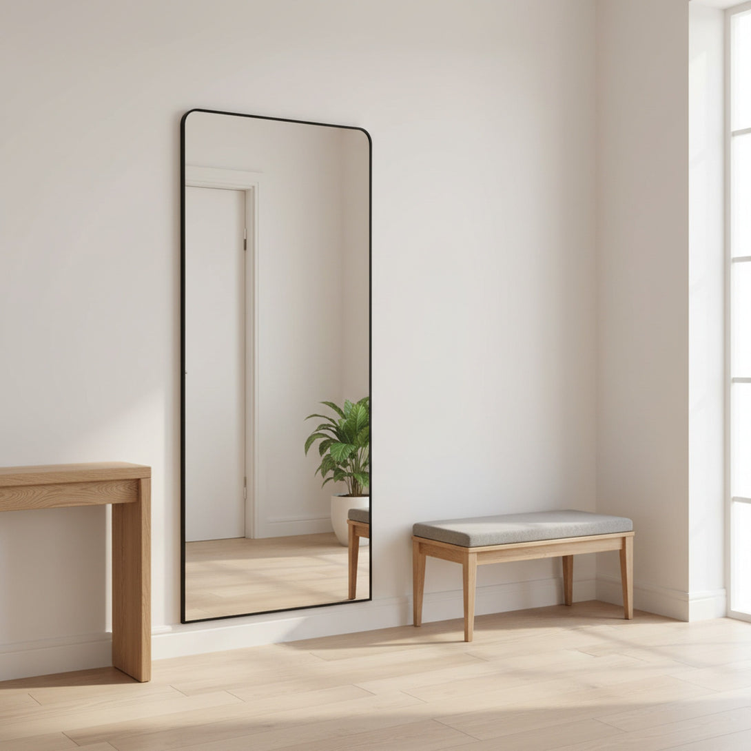 Frame Full Length Metal Wall Mirror - Black