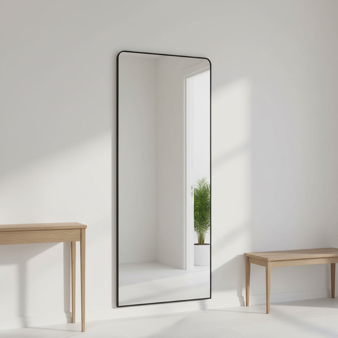 Frame Full Length Metal Wall Mirror - Black