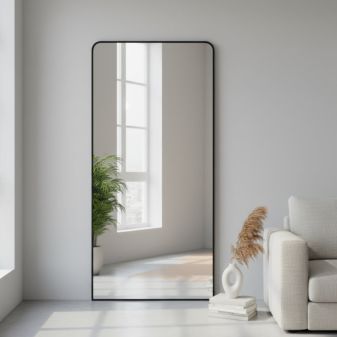 Frame Full Length Metal Wall Mirror - Black