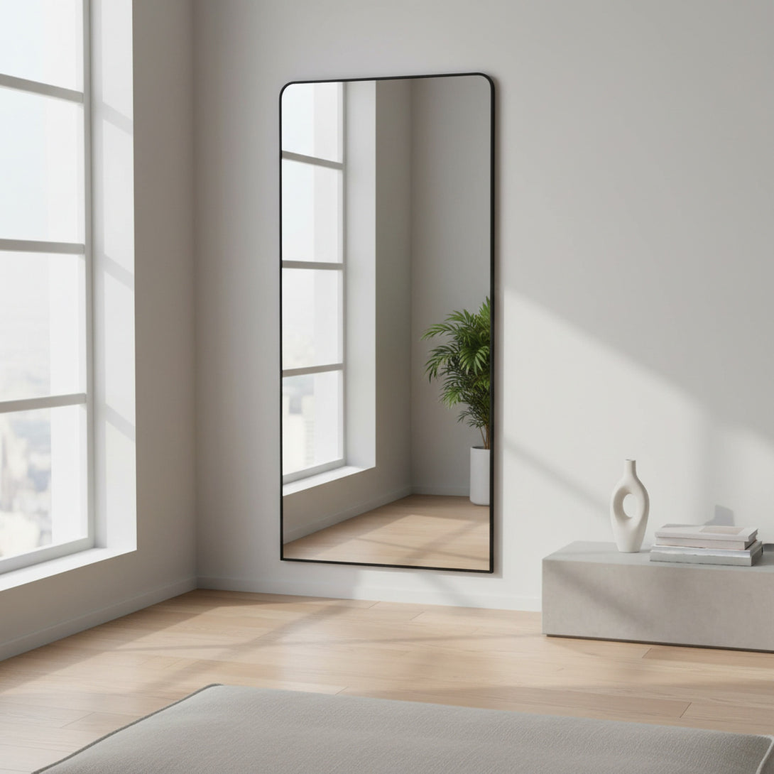 Frame Full Length Metal Wall Mirror - Black
