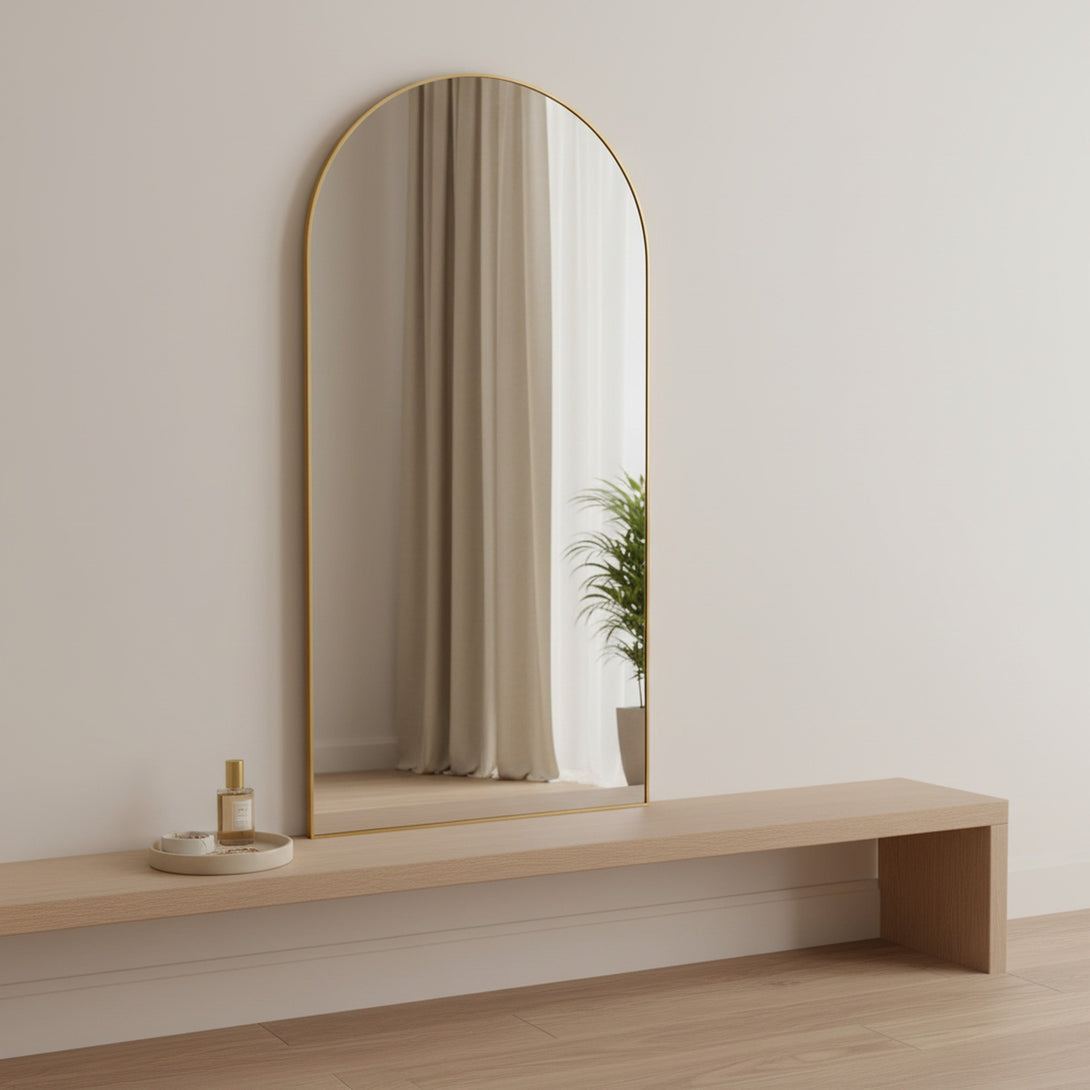 Archie Metal Arched Full Length Mirror - Gold