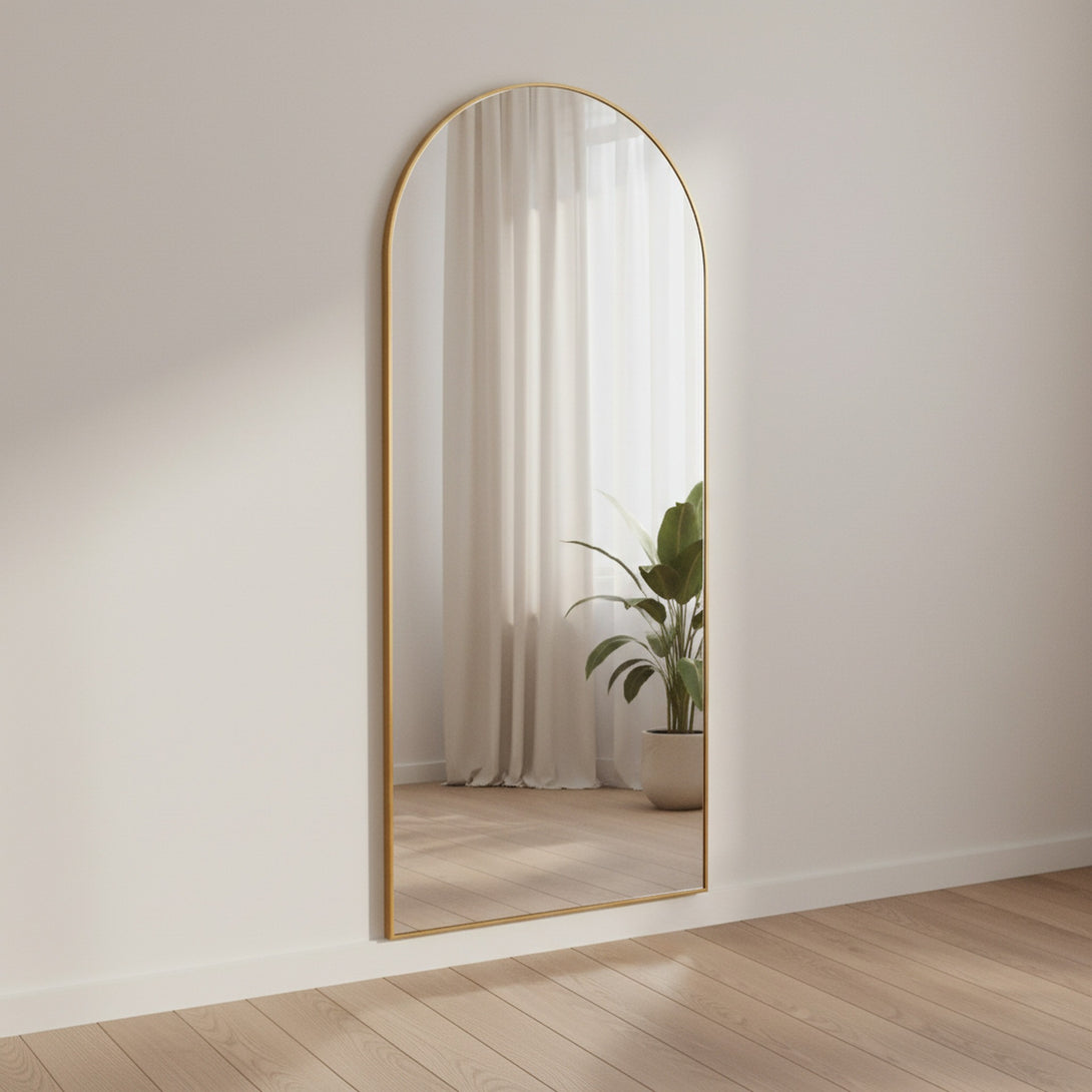Archie Metal Arched Full Length Mirror - Gold